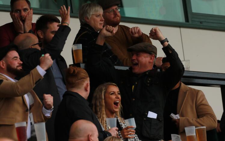 Race goers enjoy their wins at Chepstow Racecourse